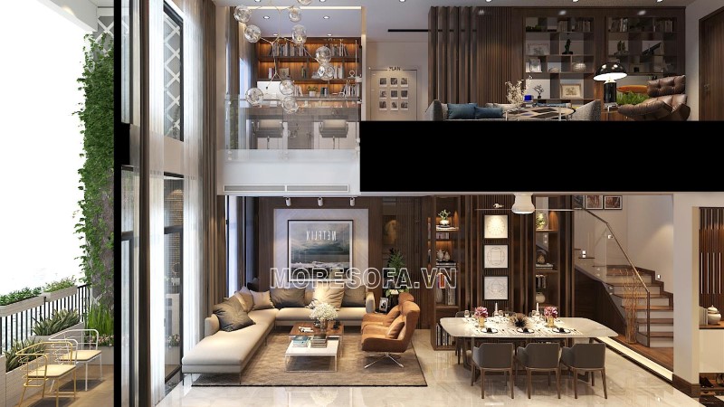 Bộ bàn ghế sofa góc phòng khách